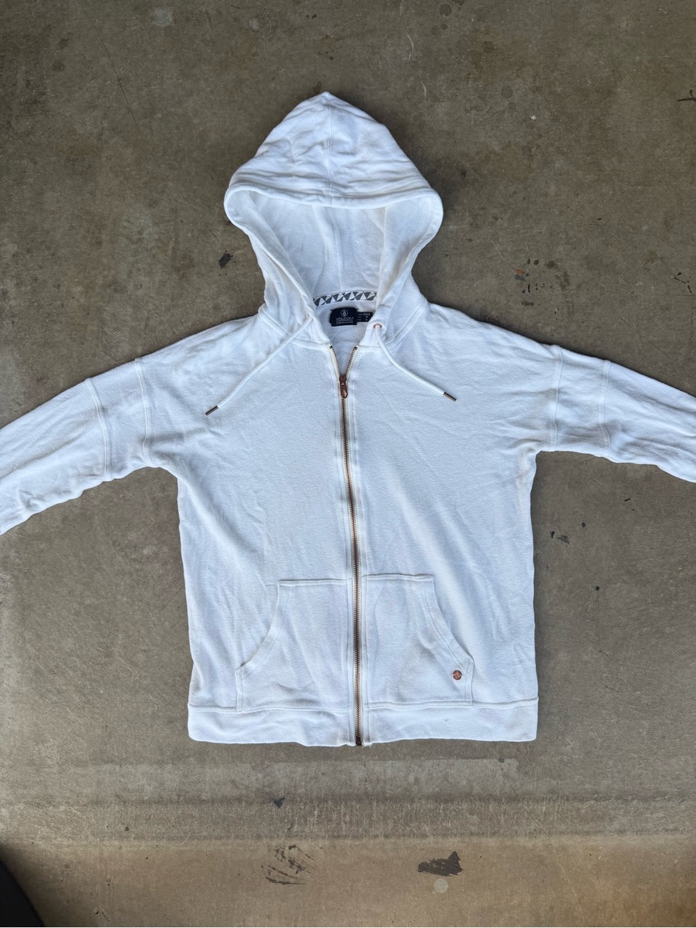 White womens Zip Hoodie Jacket -Volcom